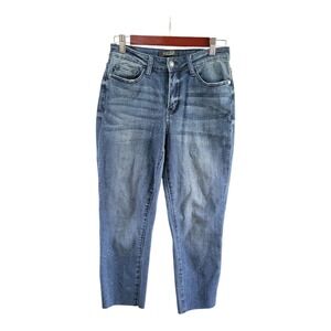 Judy Blue Women's  5/27 28x23‎ Ankle Capri Distressed Blue Jeans